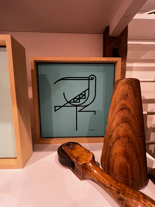 New! Curlew Blue | Small Framed Canvas