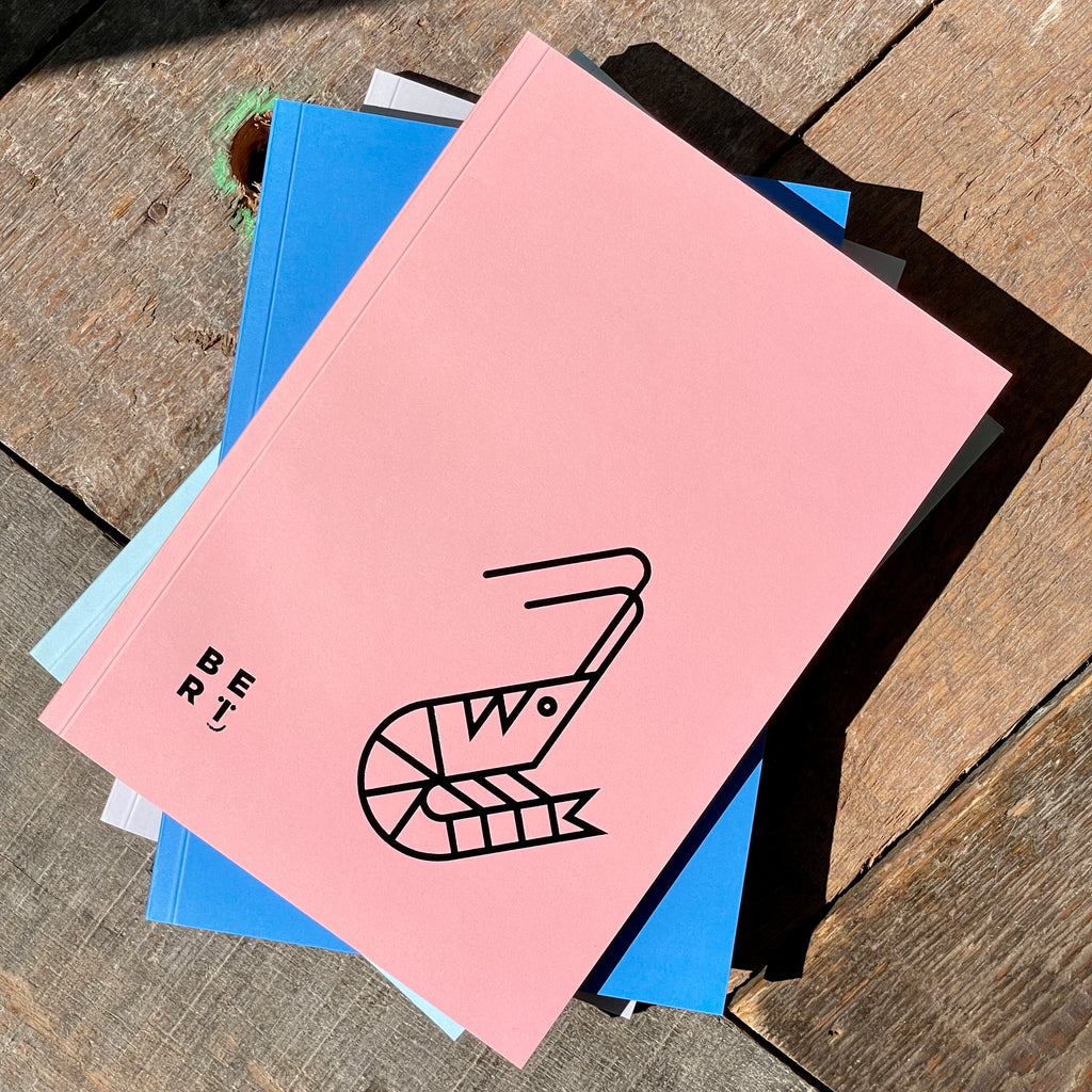 Bert Fowler Shrimp Notebook | A5 100 Plain Pages