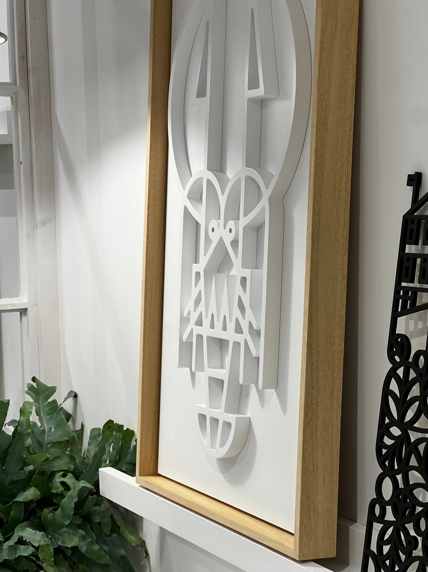 New! Lush Lobster White | Wood Relief Art