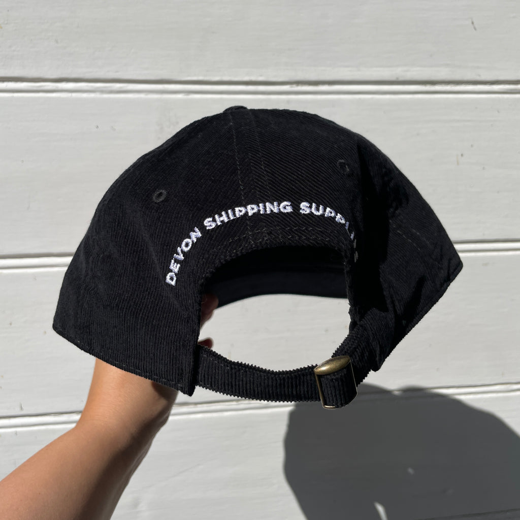 New! Peace, Love, Fish & Ships | Black Cord & White Embroidered Cap