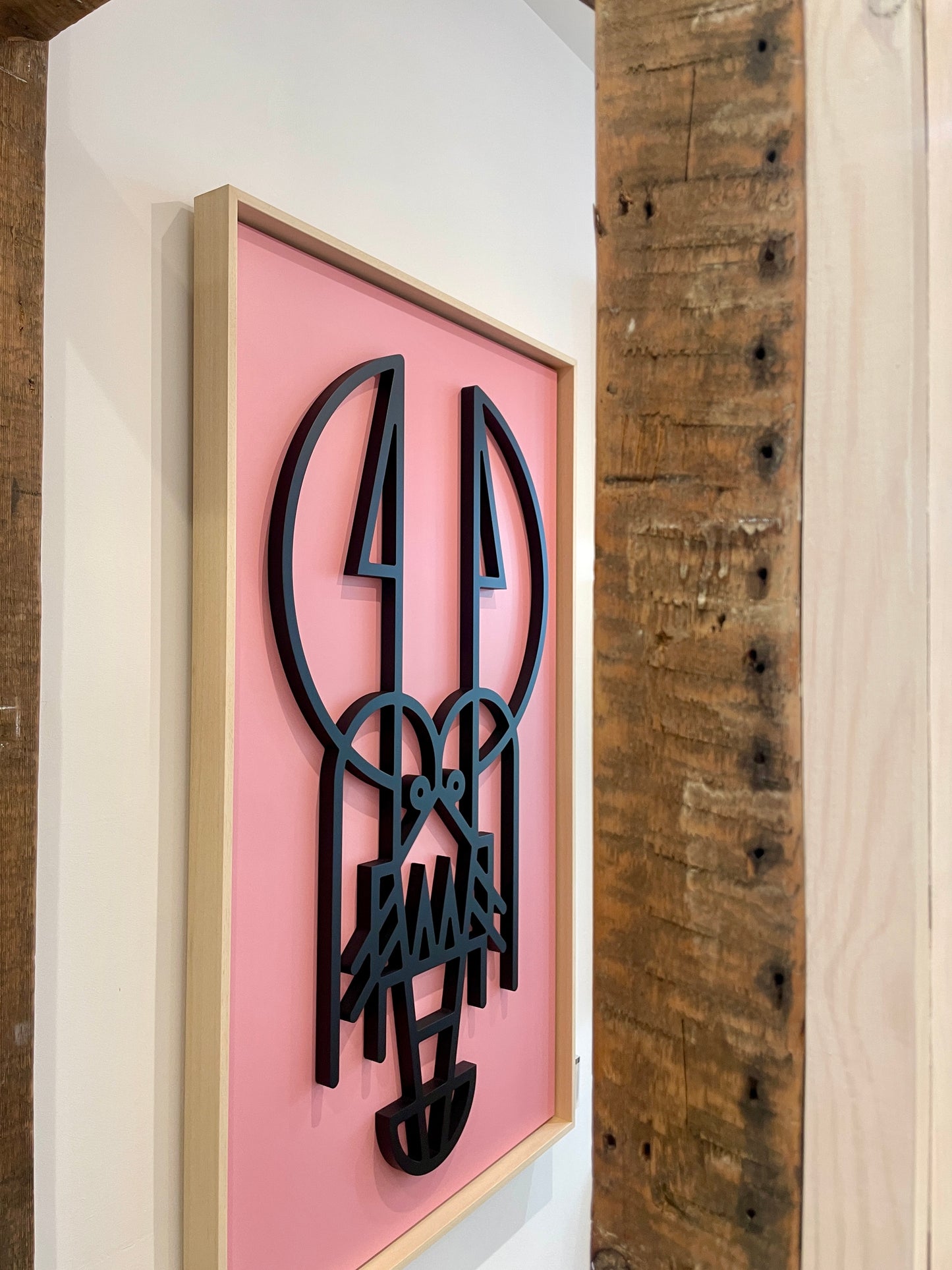 New! Lush Lobster Pink | Wood Relief Art