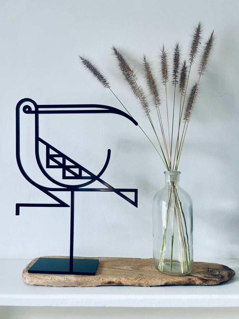 NEW! Calling Curlew Line Art Metal Bird Sculpture