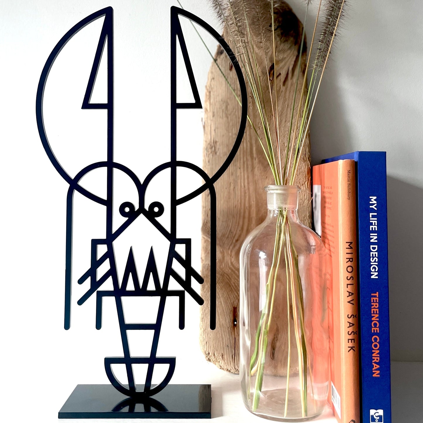 Lush Lobster Line Art Metalwork Sculpture