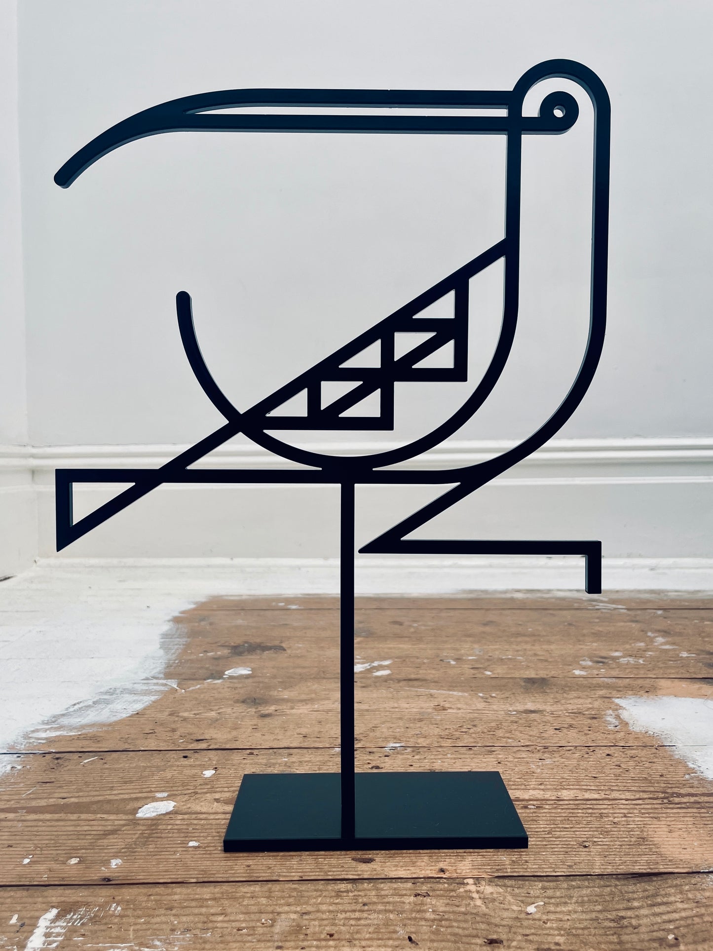 Calling Curlew Line Art Metalwork Sculpture