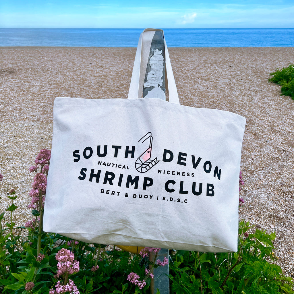 New! South Devon Shrimp Club | Oversized Canvas Shoulder Bag