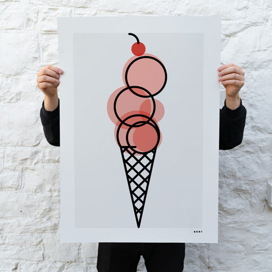 STRAWBERRY ICE CREAM | SPECIAL EDITION WALL ART