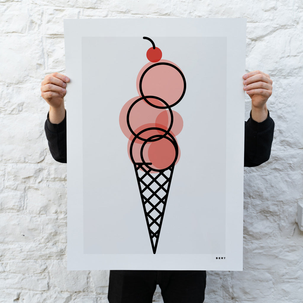 50% Off XL Prints | Strawberry Ice Cream