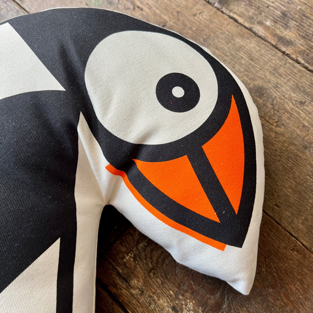 PUFFIN LINE ART SHAPED CUSHION