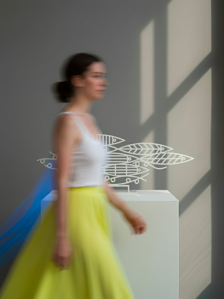 Fish Sculpture Landscape - Black & White Metalwork by Bert Fowler - Limited Edition of 5