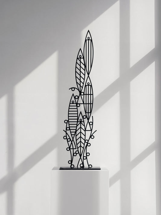 Fish Sculpture Portrait - Black & White Metalwork by Bert Fowler - Limited Edition of 5