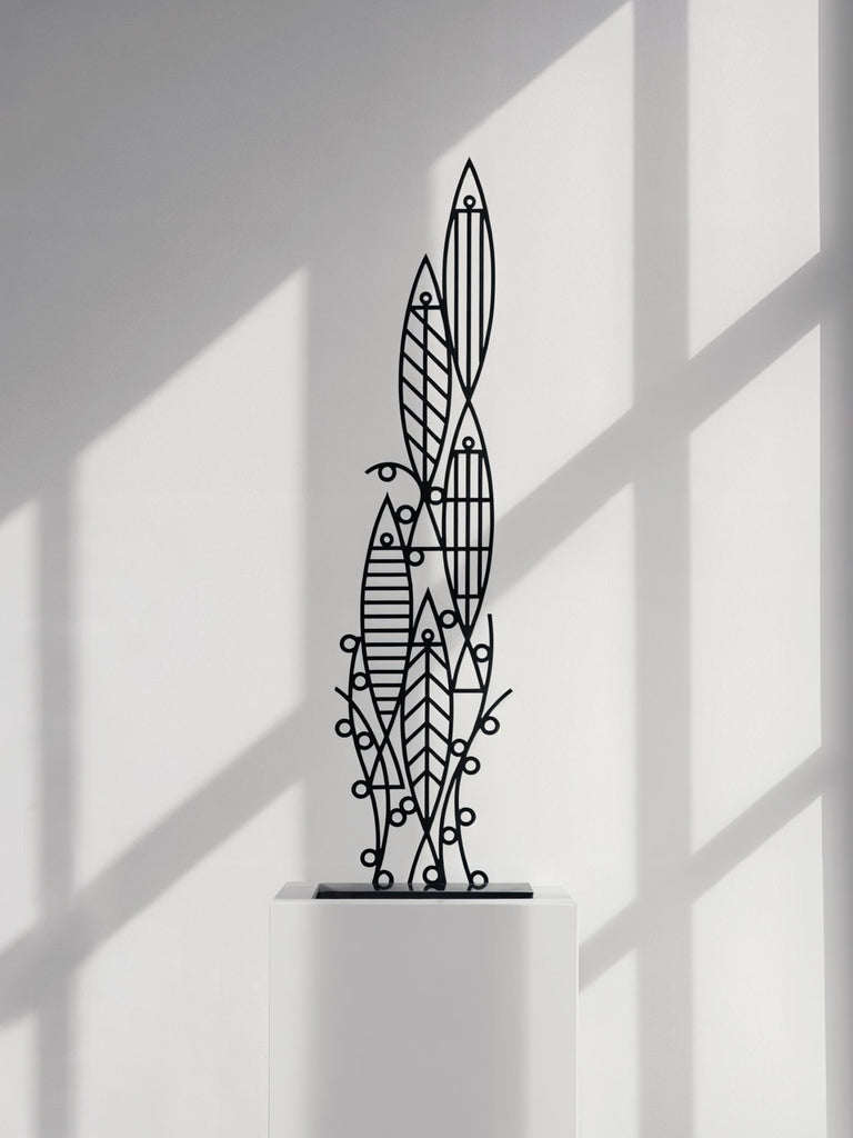 Fish Sculpture Portrait - Black & White Metalwork by Bert Fowler - Limited Edition of 5