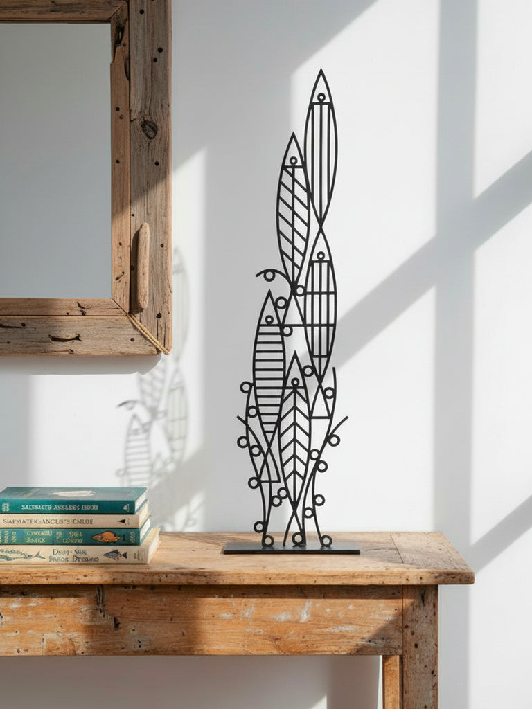 Fish Sculpture Portrait - Black & White Metalwork by Bert Fowler - Limited Edition of 5