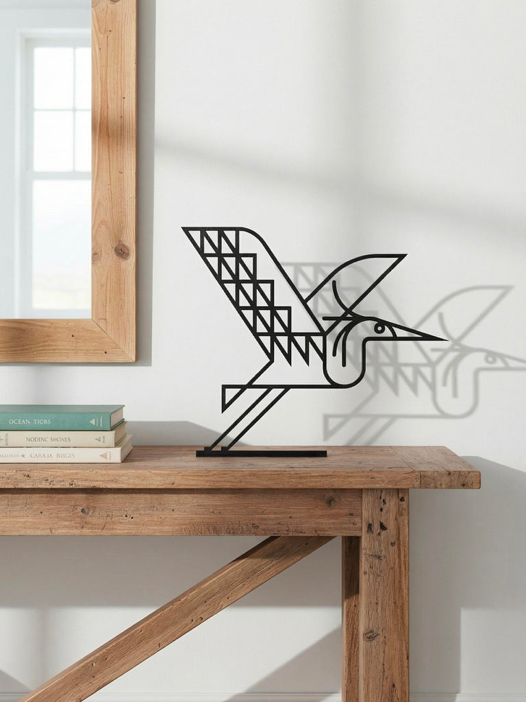 Heron Takes Flight Sculpture - Black Metalwork by Bert Fowler - Special Edition