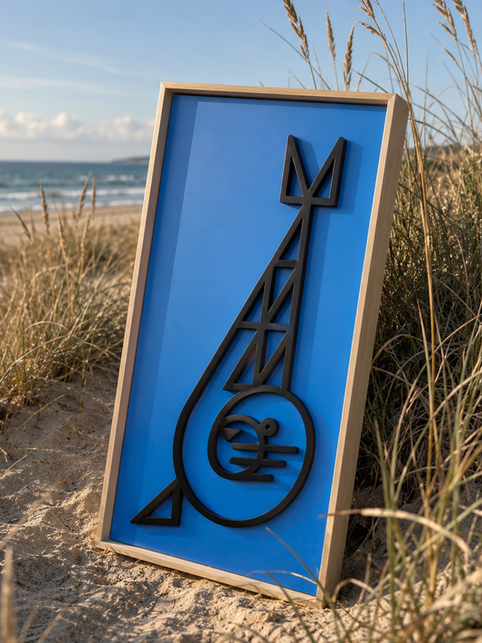 New! Seal Blue | Wood Relief Art
