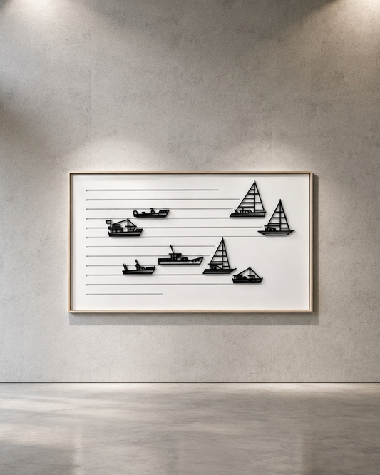 New! Set Sail Landscape | Large Wood Relief Art