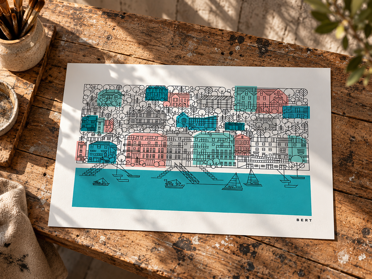 Salcombe Houses Art Print