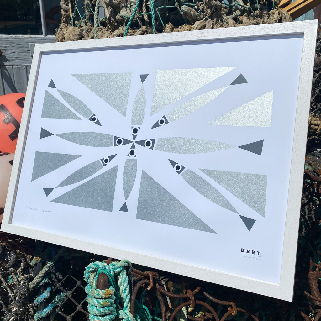 Studio Archive Sale - A2 Fishy Union Jack Screen Print