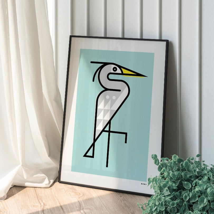 New! The Heron on Seafoam | SPECIAL EDITION WALL ART