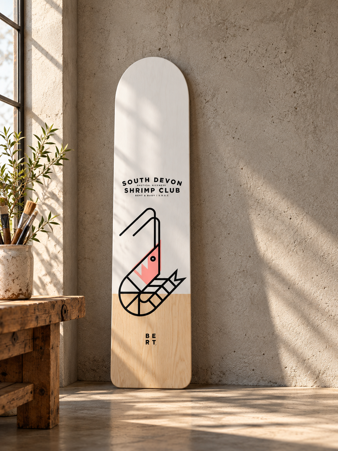 Shrimp Club Surf Board Art