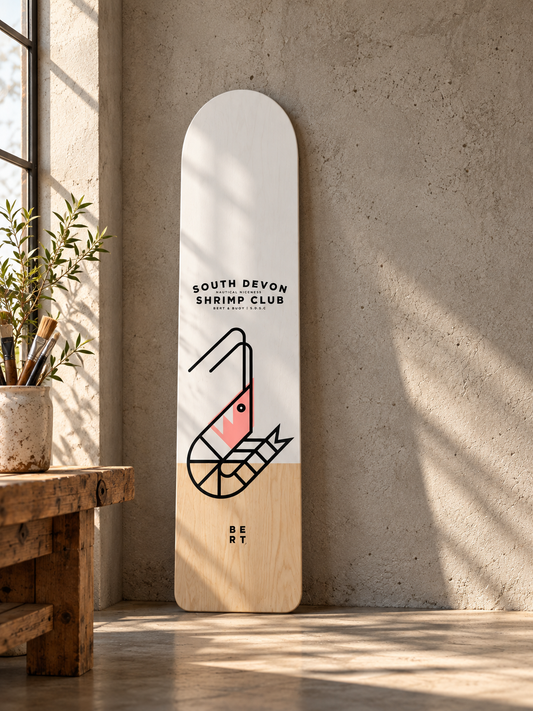 Shrimp Club Surf Board Art