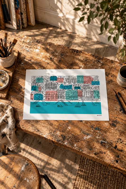Salcombe Houses Art Print