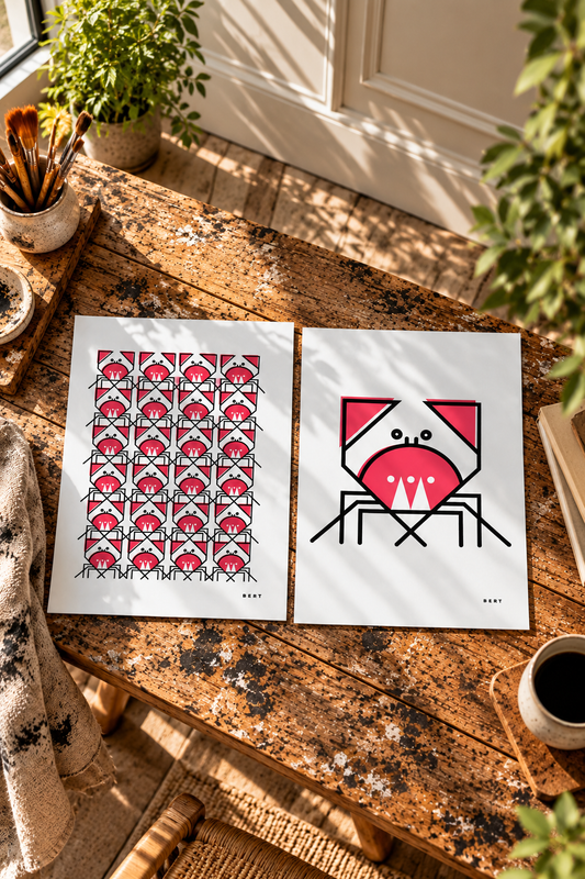 Pair of Crab Art Prints