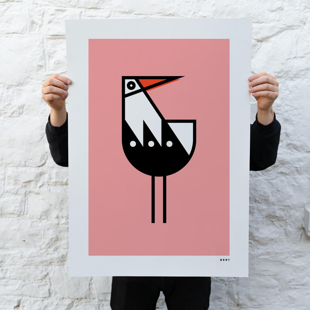 New! The Oystercatcher on Pink | SPECIAL EDITION WALL ART