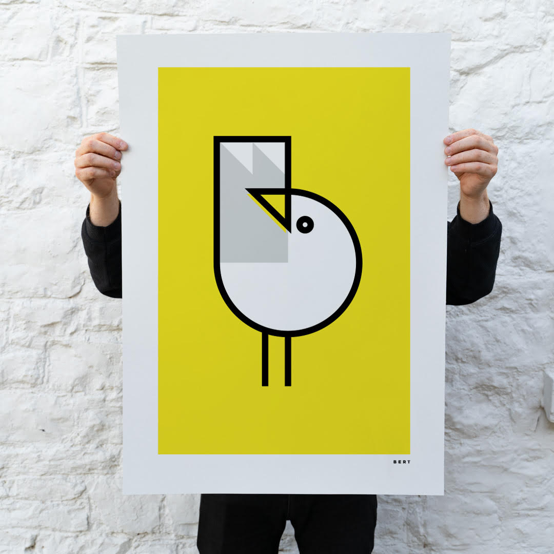 New! The Gull on Yellow | SPECIAL EDITION WALL ART