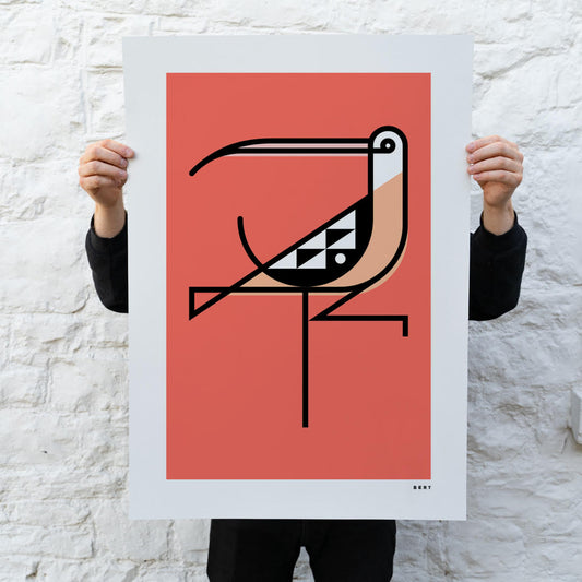 New! The Curlew on Orange | SPECIAL EDITION WALL ART