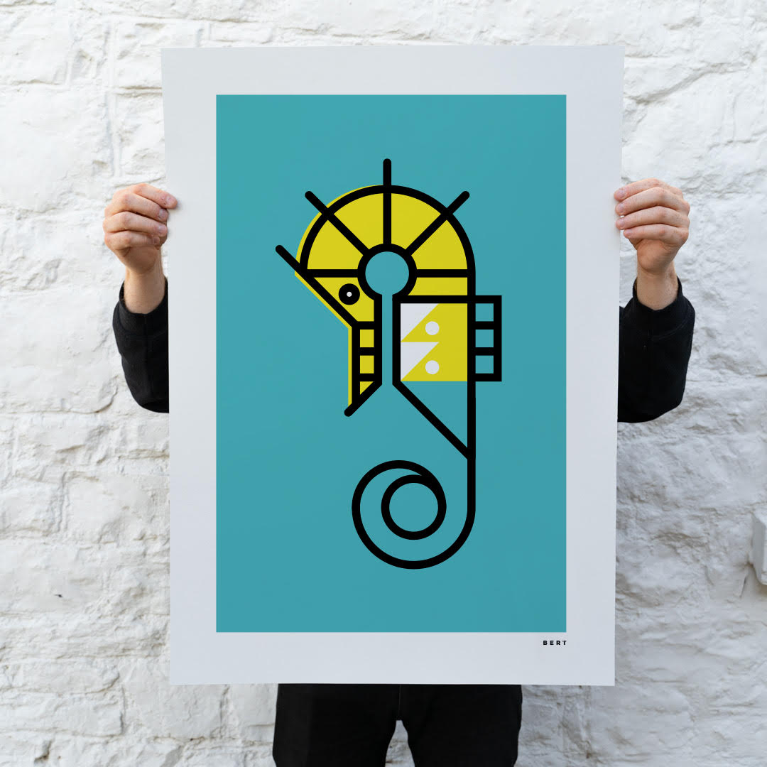 New! The Seahorse on Blue | SPECIAL EDITION WALL ART