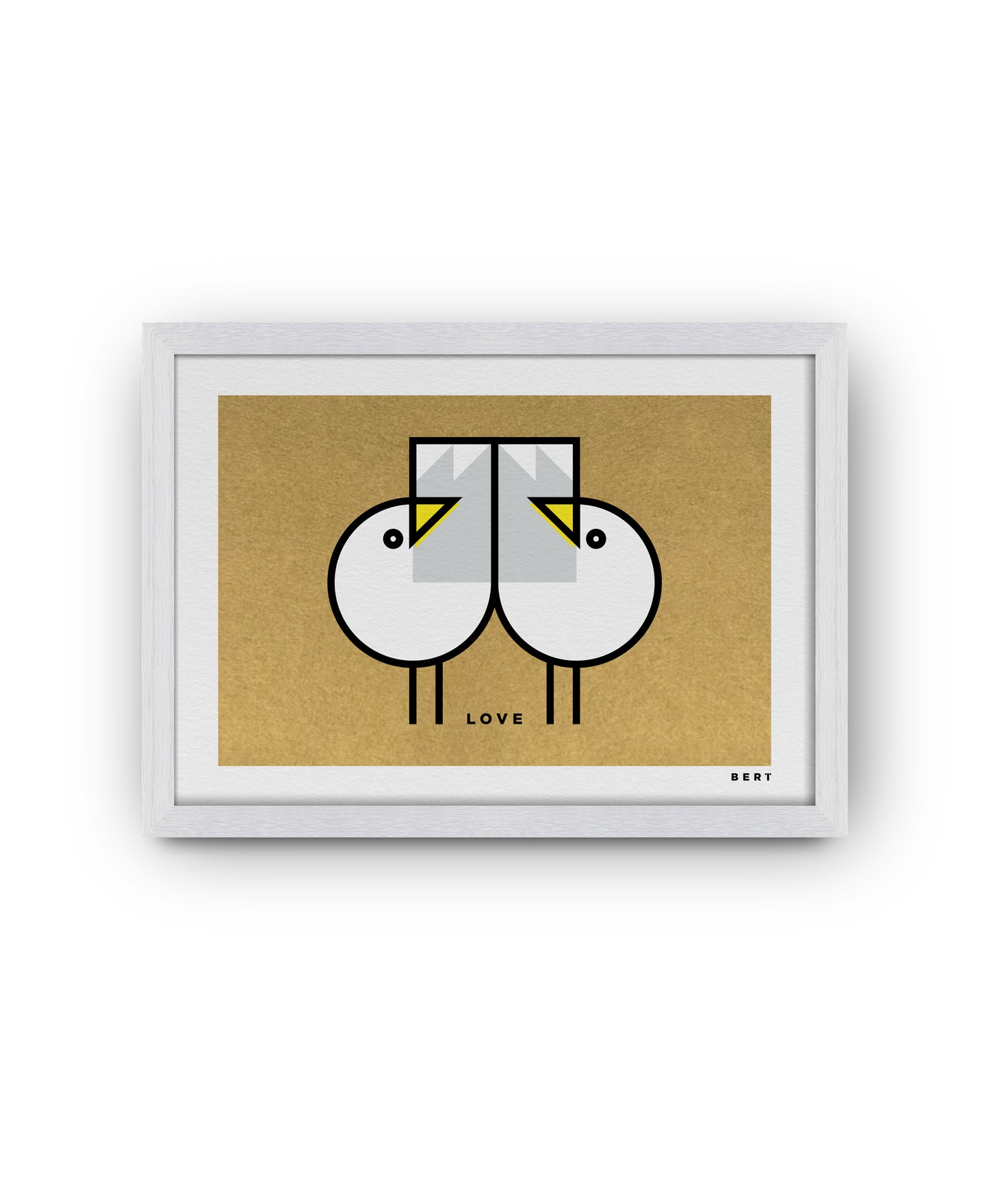 GREAT GULLS LOVE BIRDS GOLD | SPECIAL EDITION WALL ART