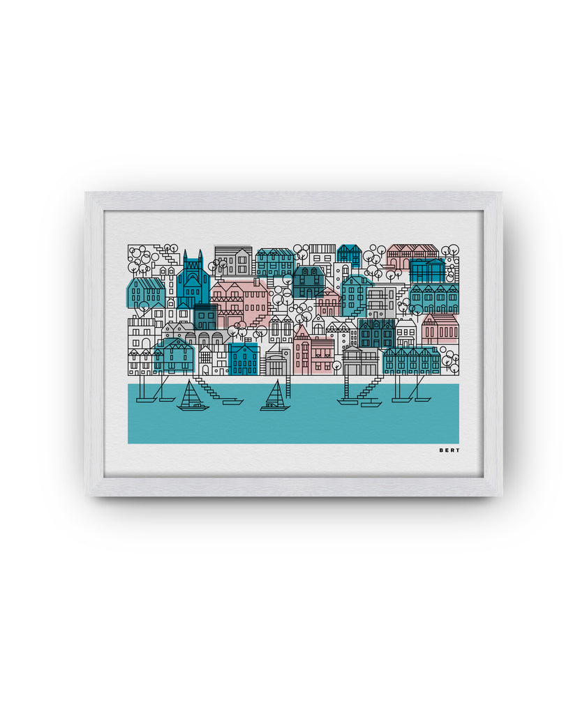 DARTMOUTH HOUSES LANDSCAPE  | OPEN EDITION WALL ART