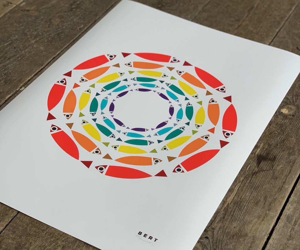 BERT & BUOY WALL ART | FISHY RAINBOW CIRCLE *LIMITED EDITION*