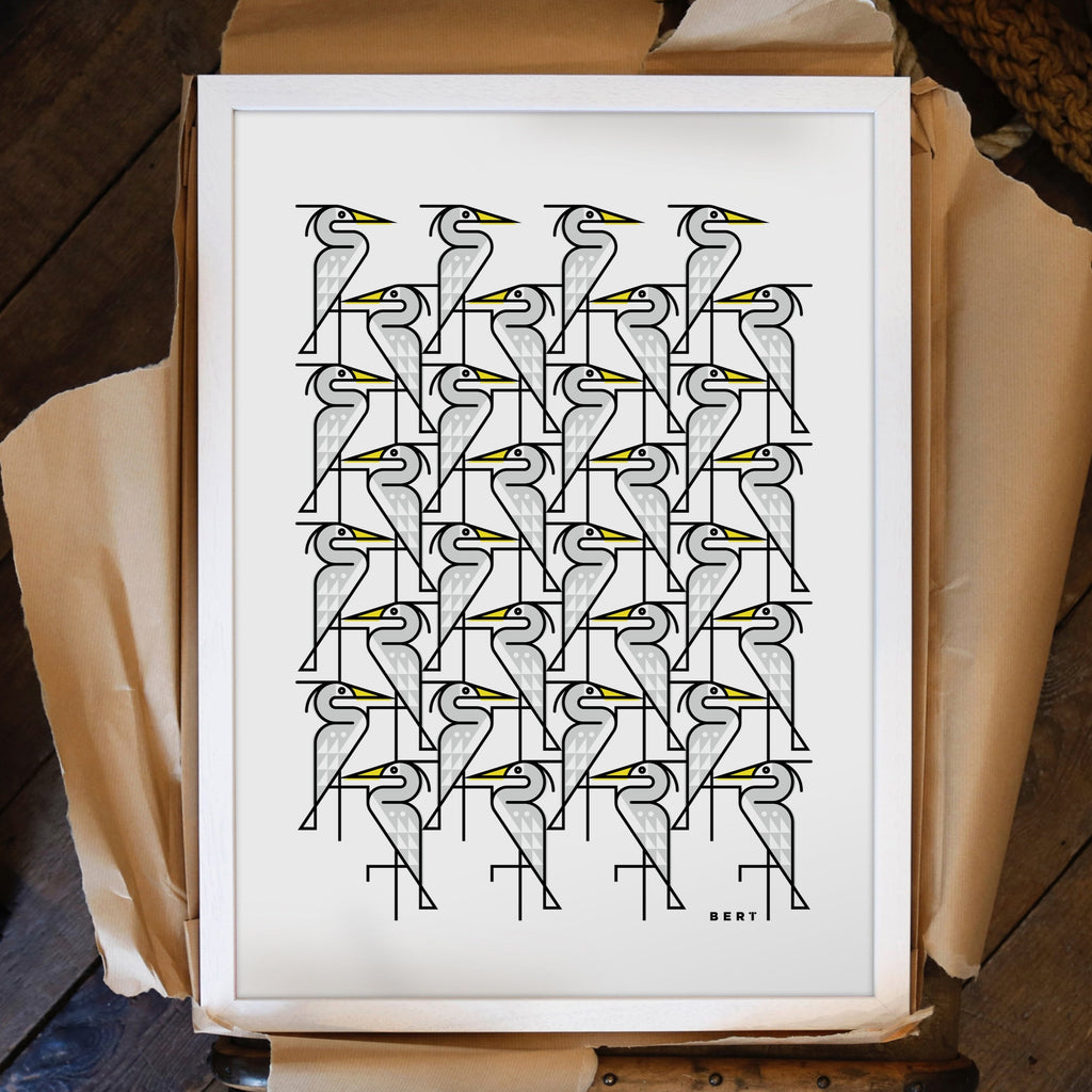 HANDSOME HERON PATTERN | LIMITED EDITION WALL ART