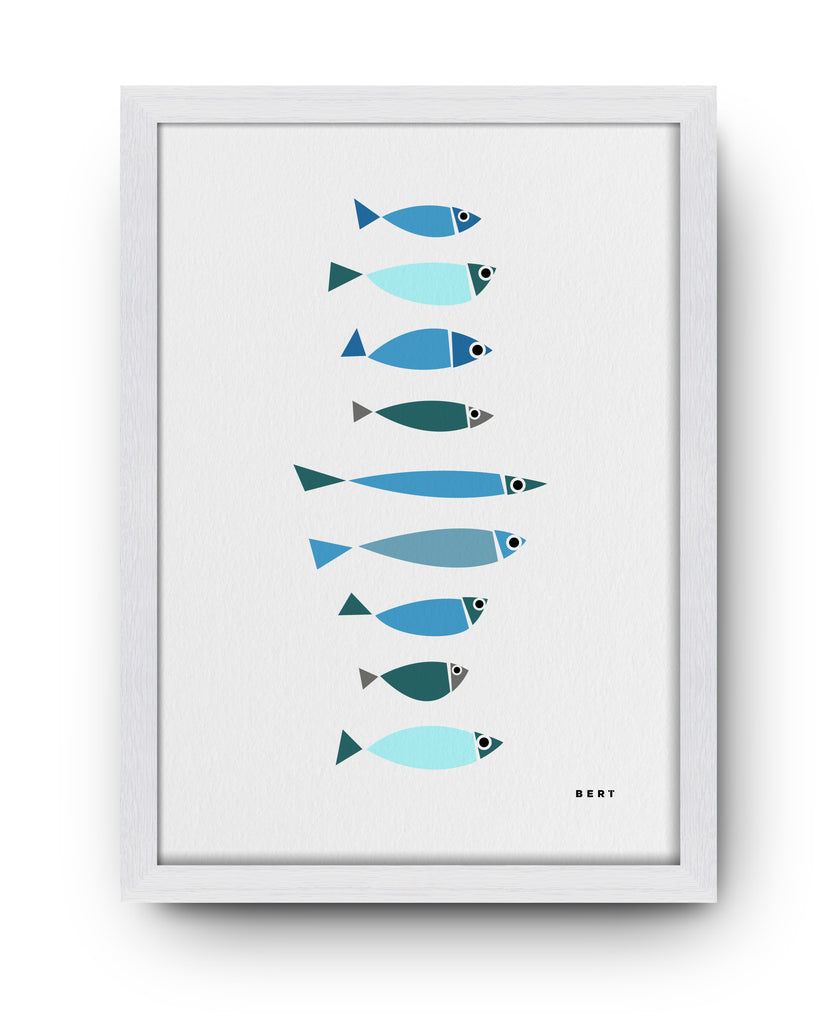 BLUE FISHY LINE-UP  | OPEN EDITION WALL ART